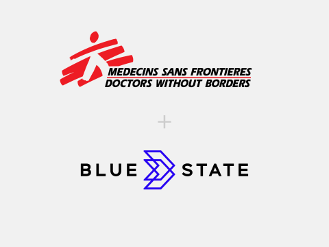 Doctors Without Borders and Blue State Logo an white